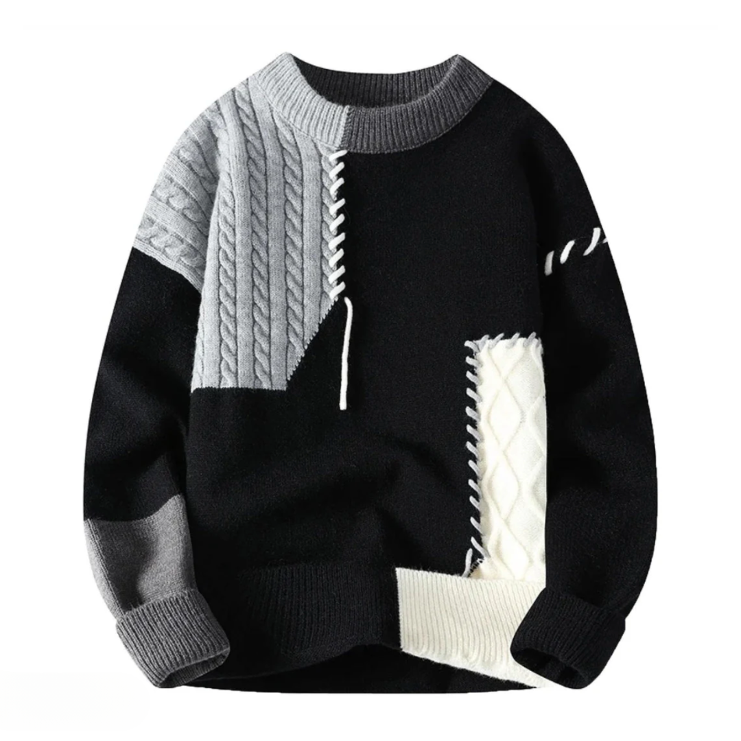 Fridolin | Sweater With Color Block Patchwork Pattern