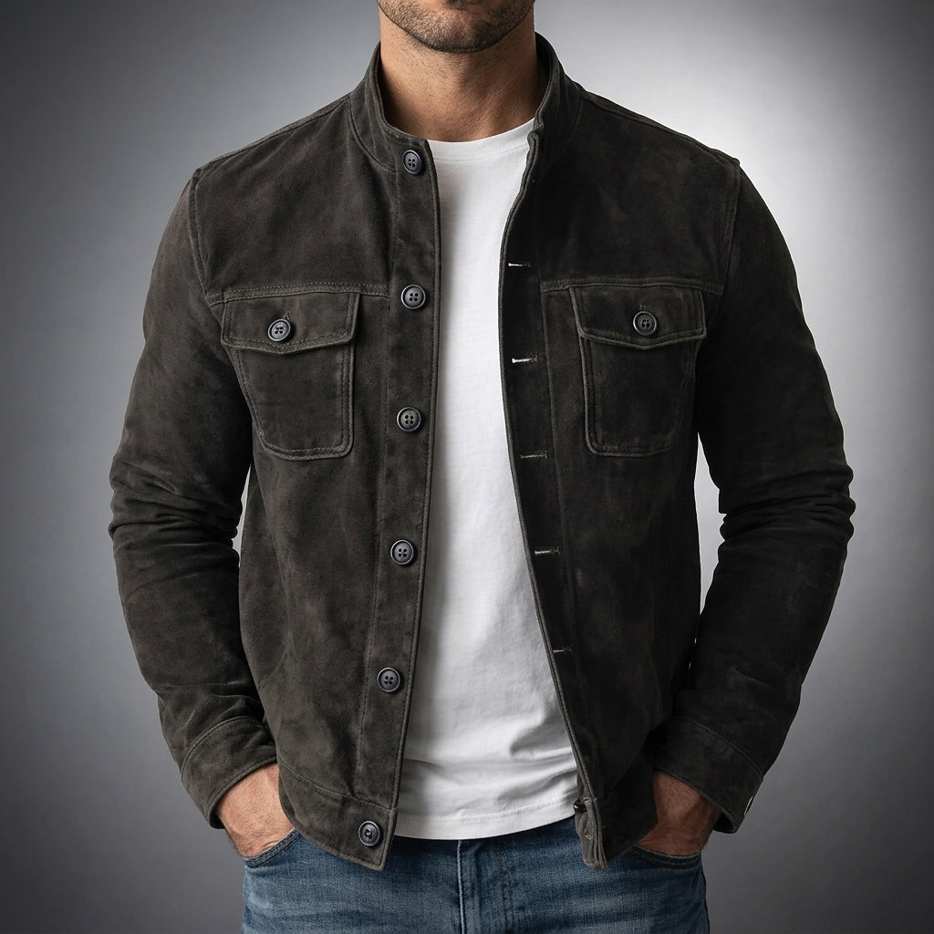 Gideon | High Collar Button Front Jacket
