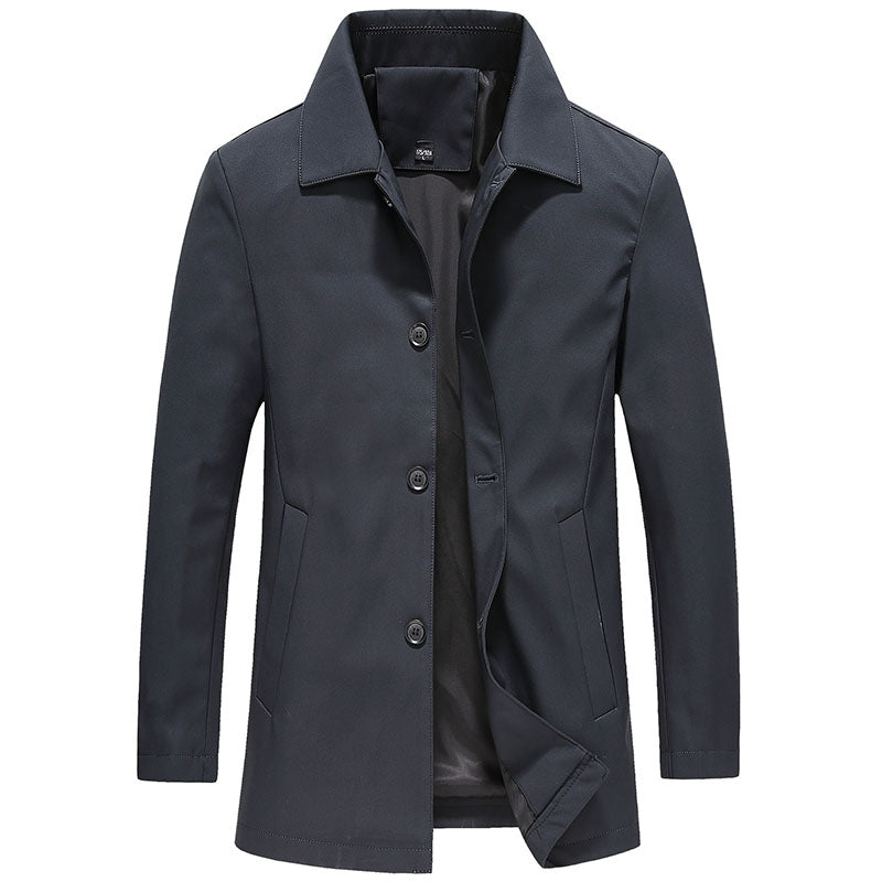 Damian | Men's Stand Collar Button Closure Coat