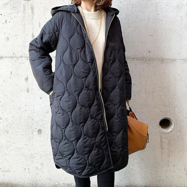 Rina | Hooded Quilted Longline Parka Coat