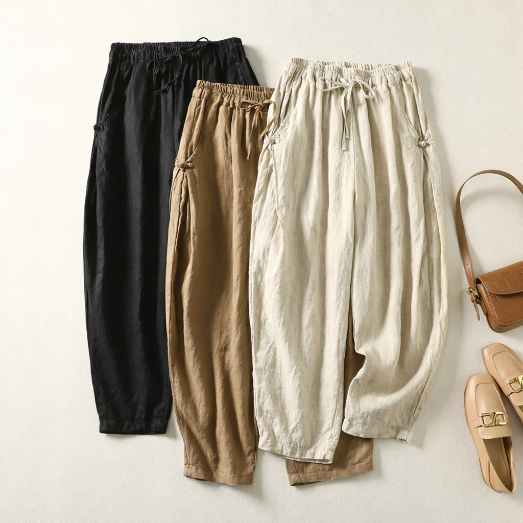 Zerelda | Tapered Pants With Drawstring Waist Pockets