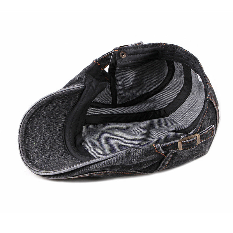 DenvaroCrest | Denim Flat Cap With Contrast Stitching