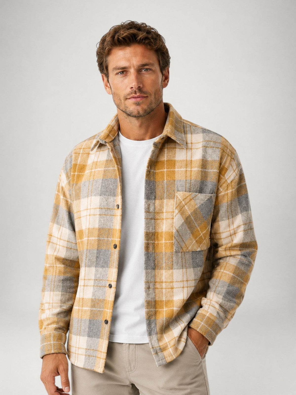 Cedric | Plaid Flannel Shirt with Long Sleeves