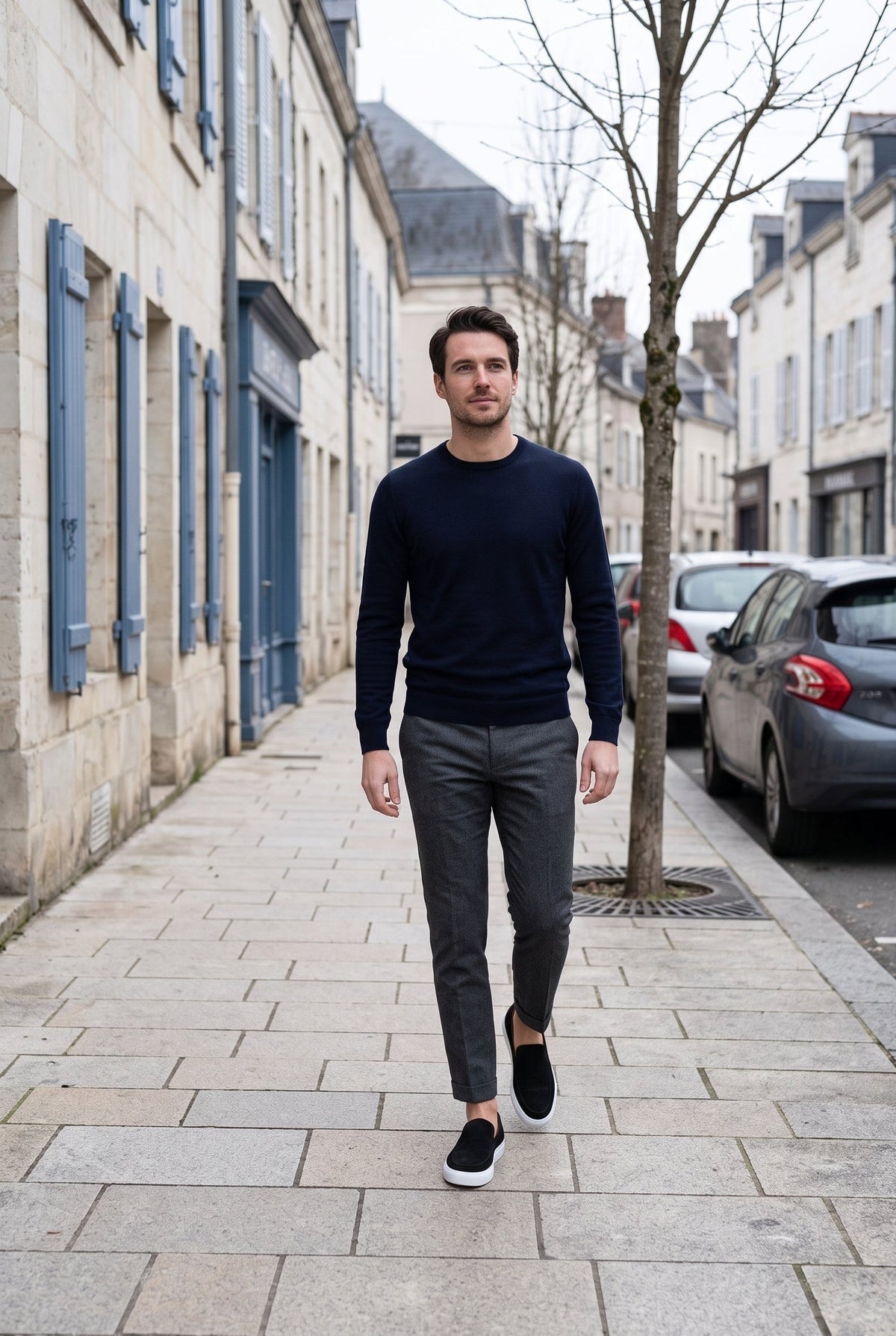 Hartwig | Loafers With Suede-Style Upper and White Sole