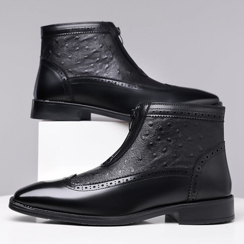 Butler - Zipper Dress Boots Square Toe Ankle Boots