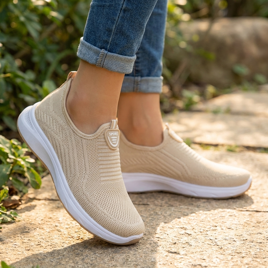 Lara | Sneakers With Knit Uppers and Slip-On Entry