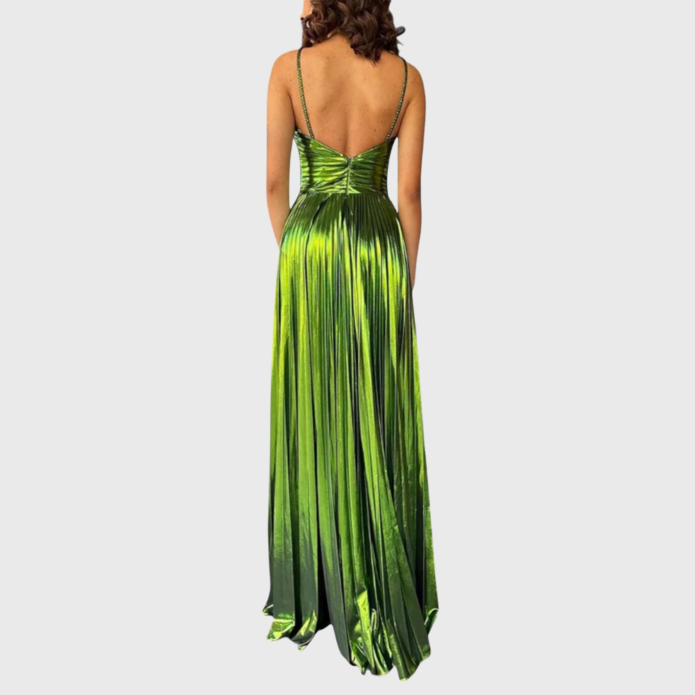Kirsty | Pleated Sleeveless Cutout Maxi Dress