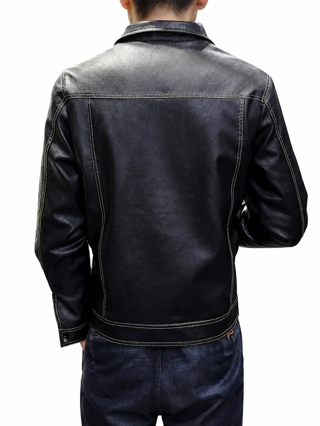 Alphonse | Jacket with Black Finish and Contrast Stitching