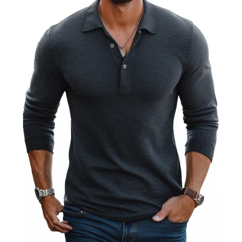 Pascal | Slim Fit Long Sleeve Polo Shirt