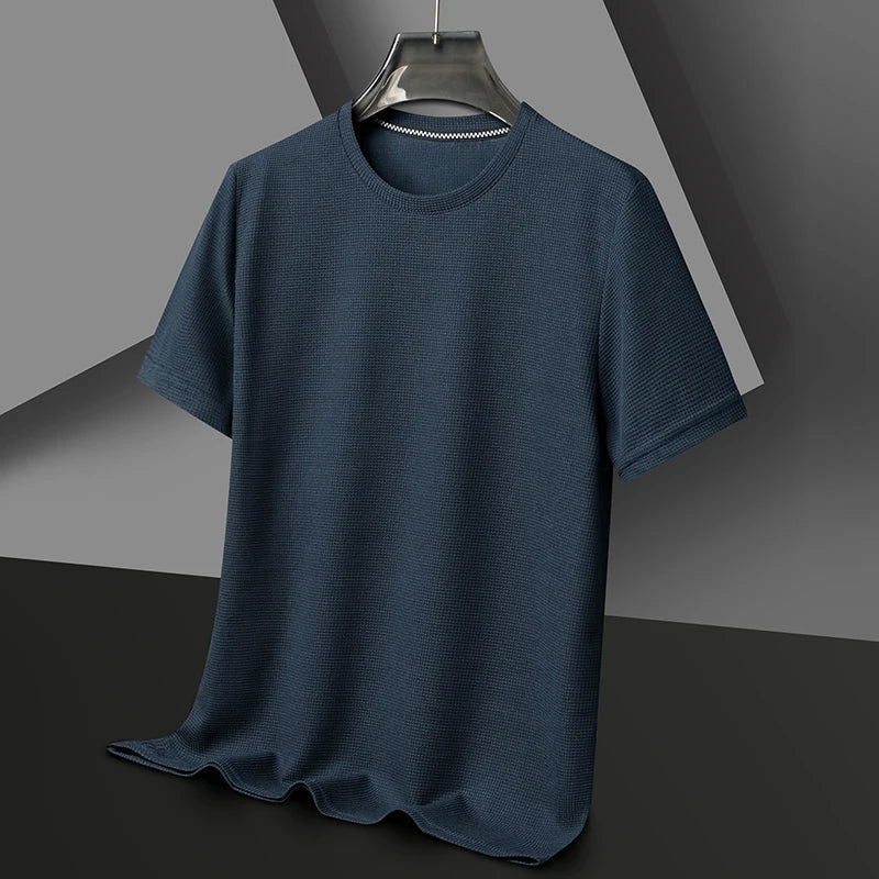 Michalis | Olive Textured Crew Neck T-Shirt