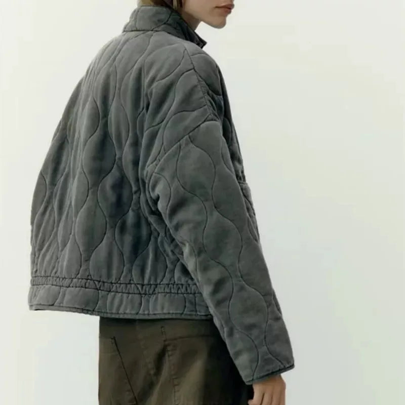Pascale | Quilted Stand Collar Zip Jacket