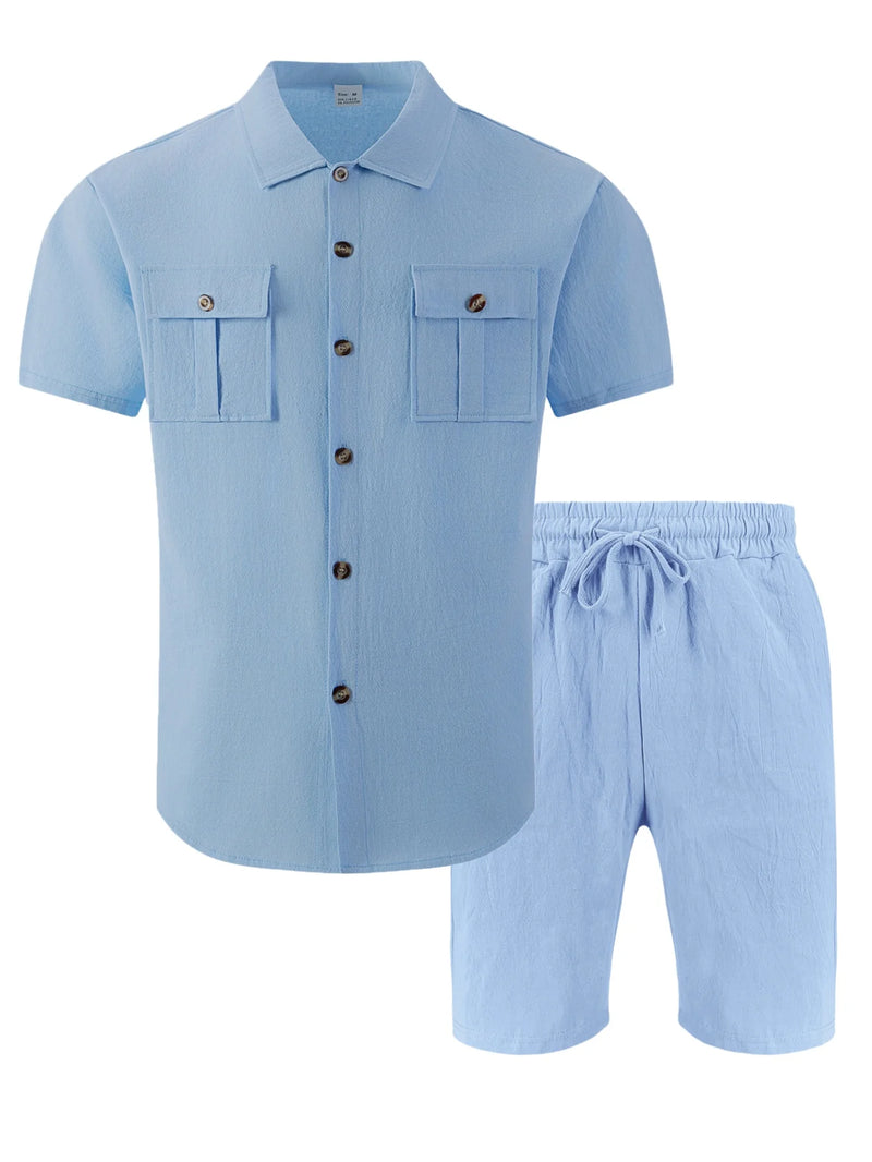 Jalo | Two Piece Linen Style Shorts Set