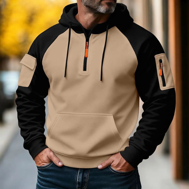 Nachman | Quarter Zip Raglan Sleeve Hoodie