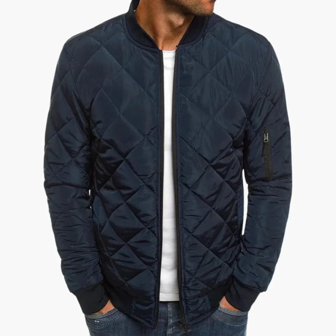 Davidson | Jacket With Diamond Quilting and Ribbed Trim