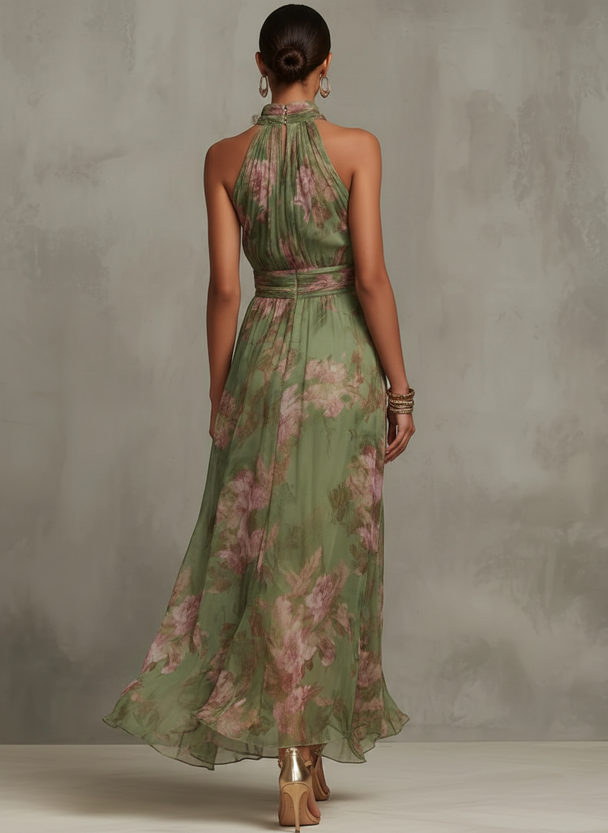 Livya | Floral Halter Maxi Dress
