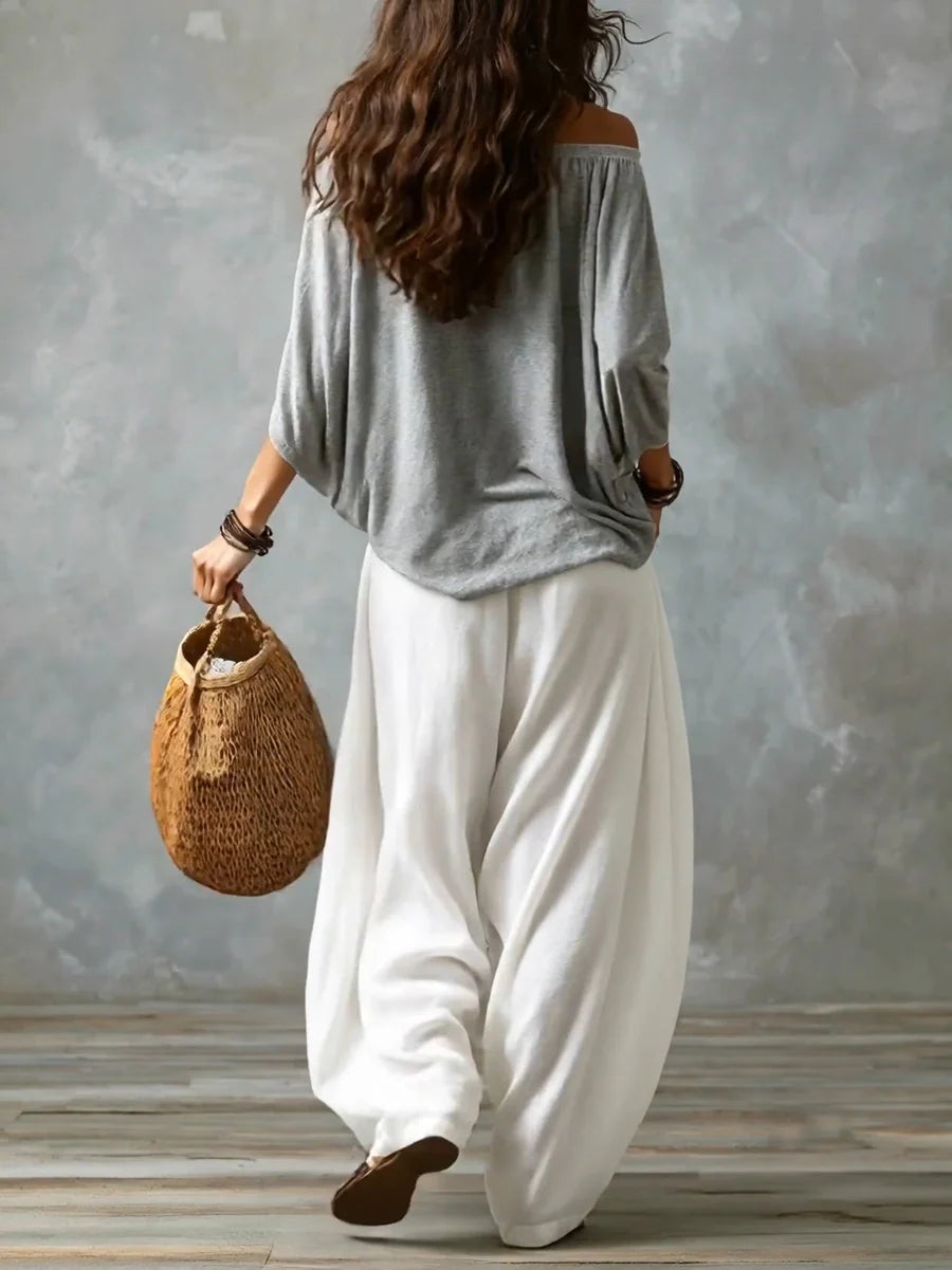 Joryna | Off-Shoulder Asymmetric Top Palazzo Set