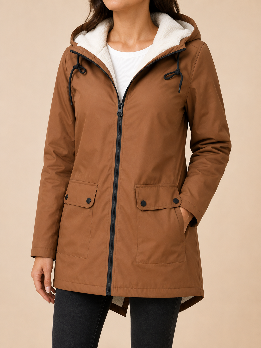 Declan | Jacket With Drawstring Hood and Plush Lining