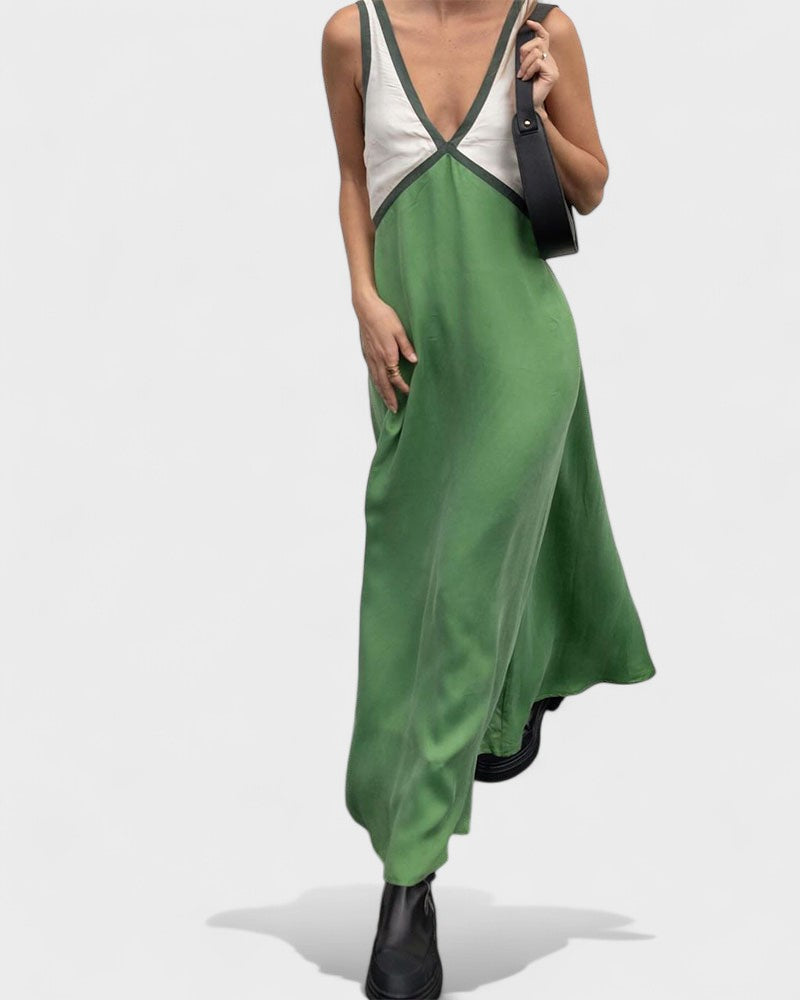 Vida | Sleeveless Color Block Maxi Dress