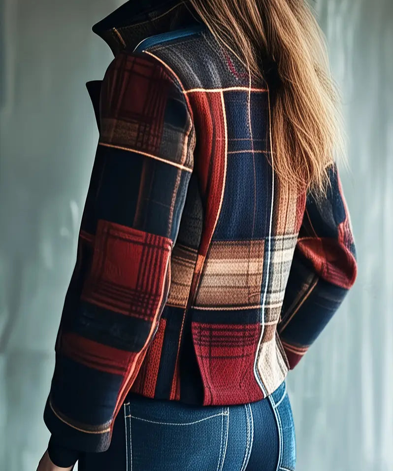 Marsai | Plaid Button Front Long Sleeve Jacket