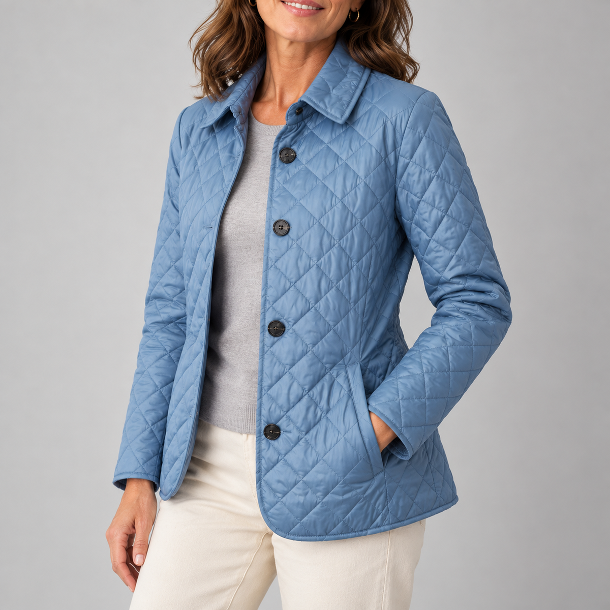 Pierina | Jacket With Diamond Quilting and Button Front