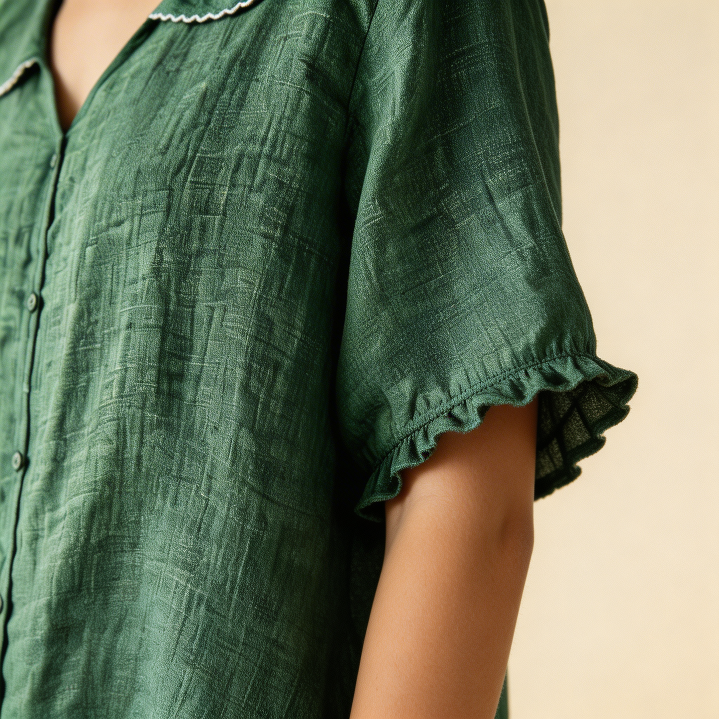 Meygan | Peter Pan Collar Button Front Blouse
