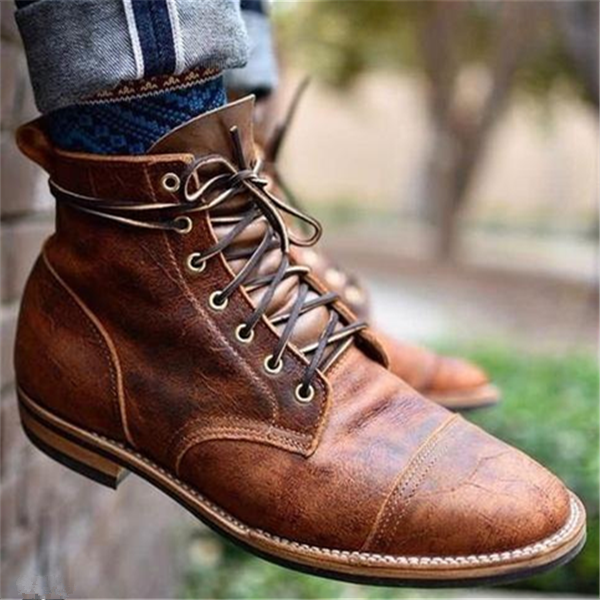 Walton | Boots Brown Lace Up Ankle Round Toe