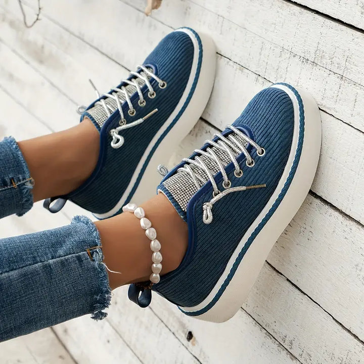 Isidora | Platform Lace-Up Knit Sneakers