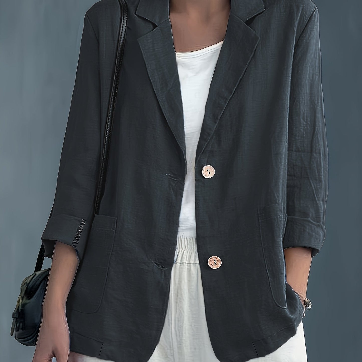 Jayde | Blazer Jacket With Lapel Collar Pockets
