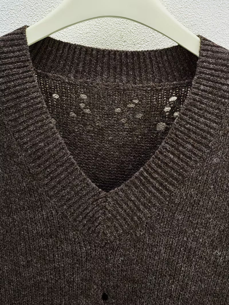 Bimashi | Oversized V Neck Knit Sweater