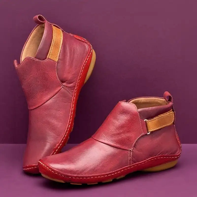 Oriaette | Soft Leather Ankle Boots with Flat Sole