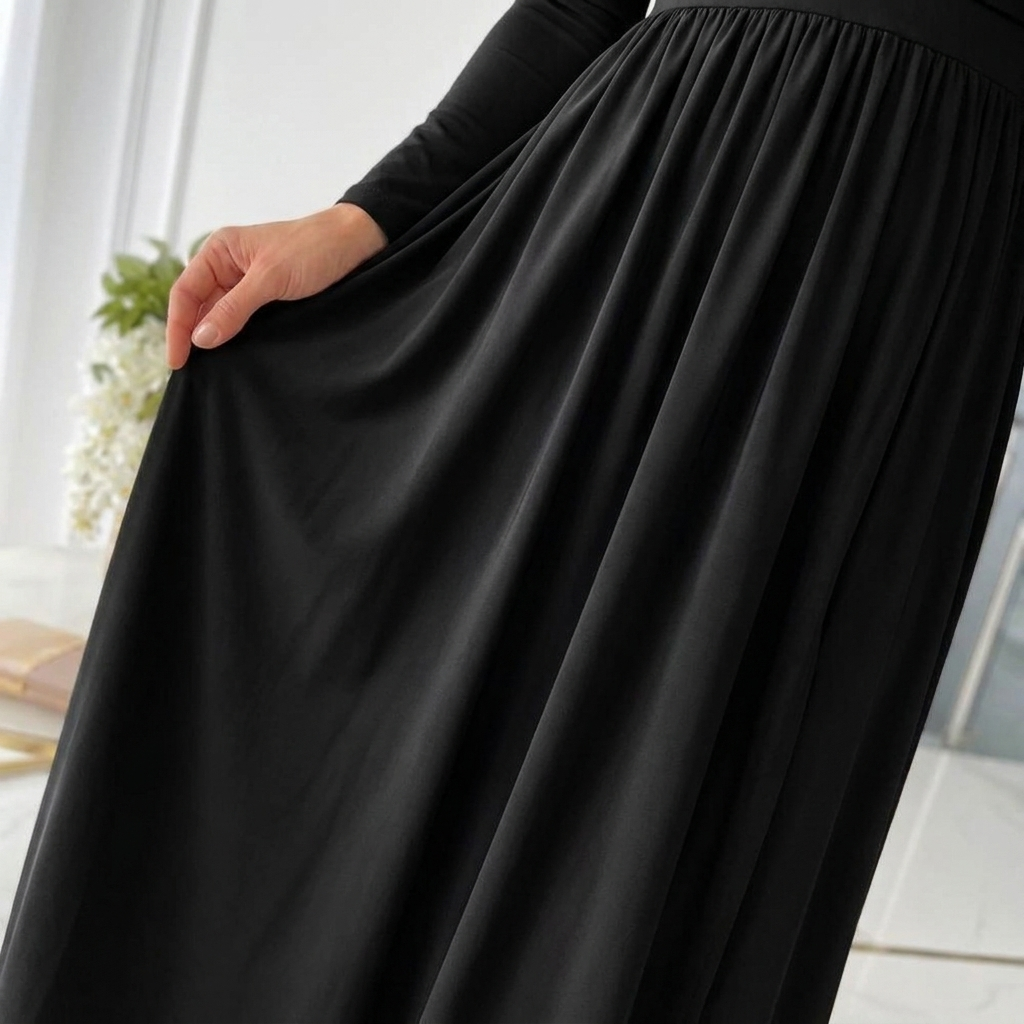 Lisha - Long Sleeve V Neck Split Maxi Dress
