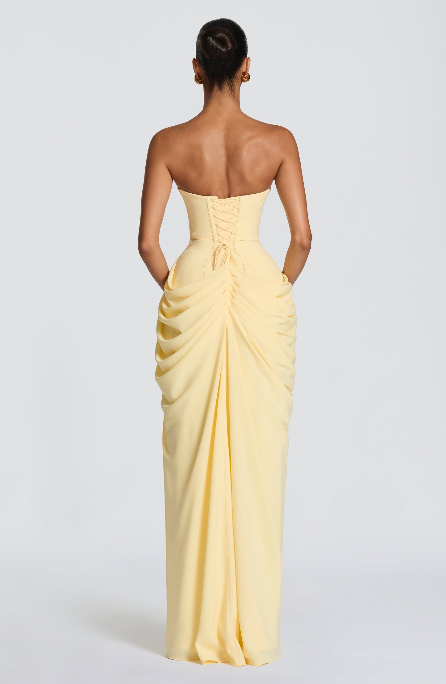 Narja | Strapless Ruched Split Maxi Dress