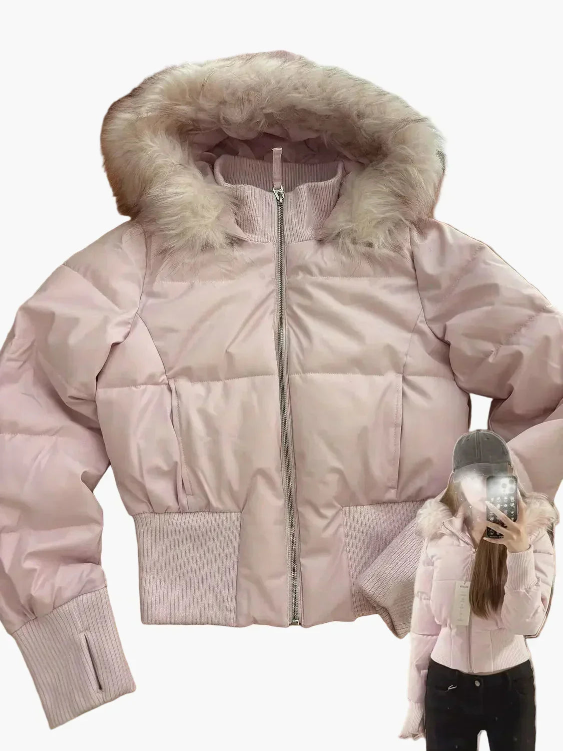 Lucroretta | Short Puffer Jacket with Hood and Zip