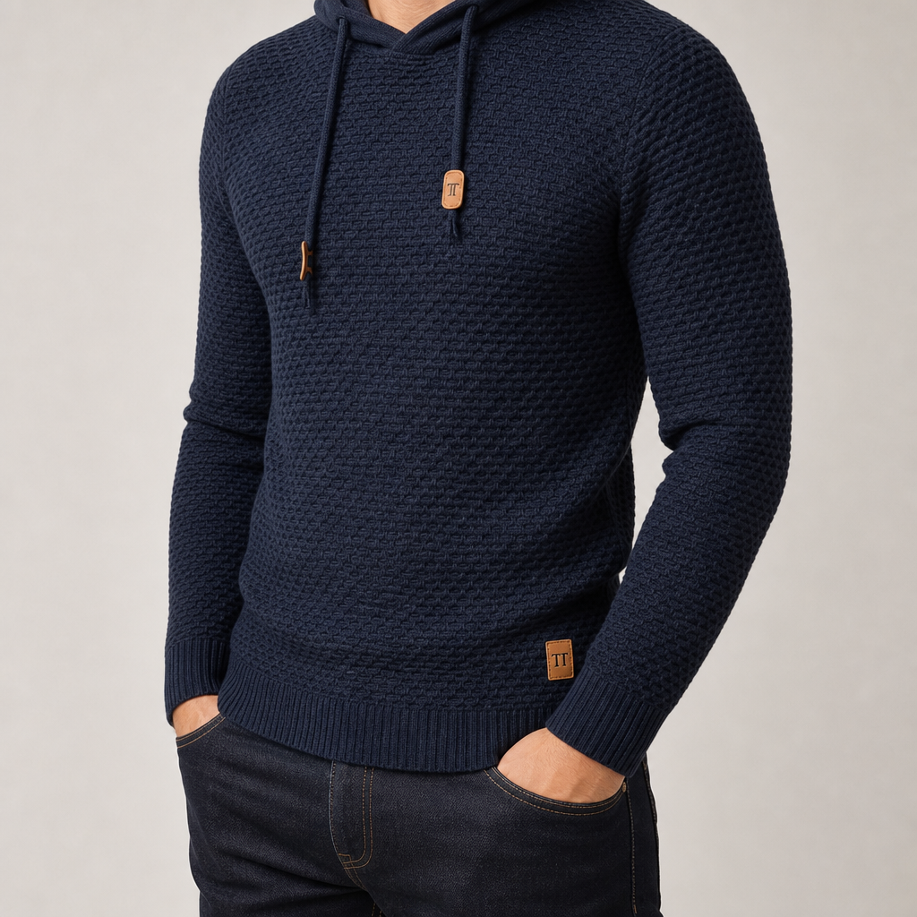 Johannes | Hoodie With Textured Knit and Ribbed Cuffs