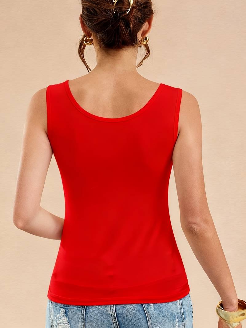Bertille | Lace Square Neck Sleeveless Tank Top