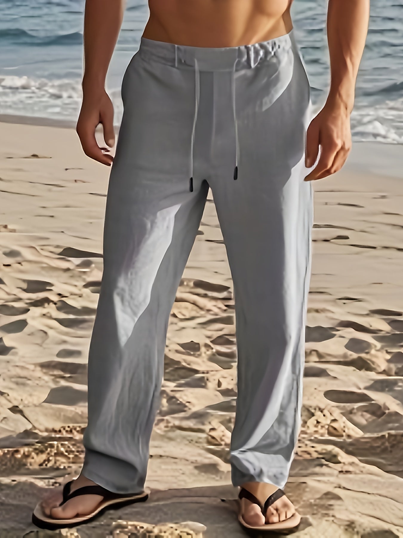 Erikas | Drawstring Straight Leg Casual Trousers