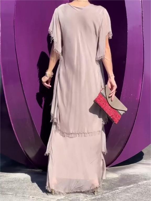 Carlijn | V-Neck Ruffle Maxi Dress Flutter Sleeve