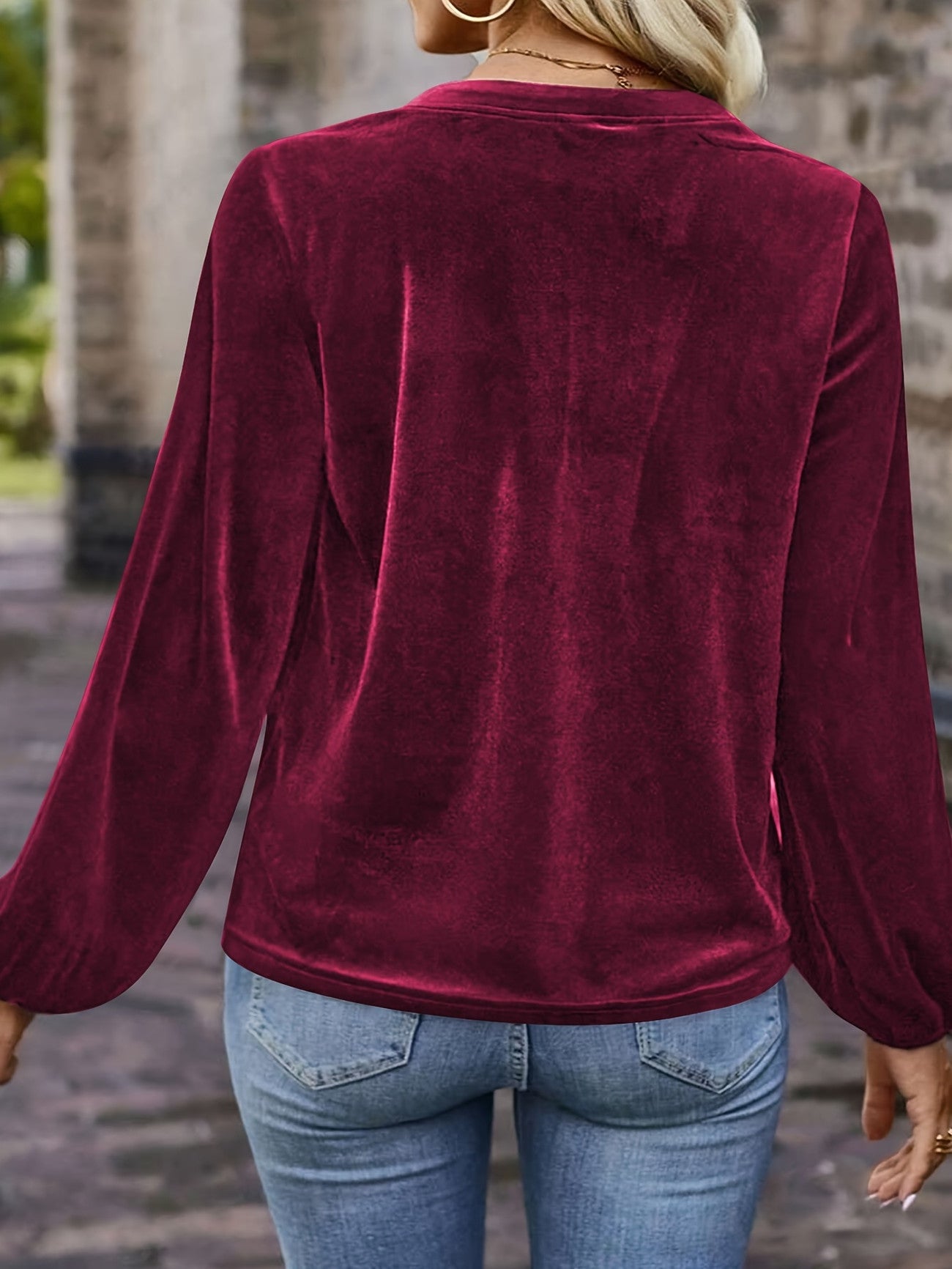 Ramina | Long Sleeve Top with Gathered Neckline