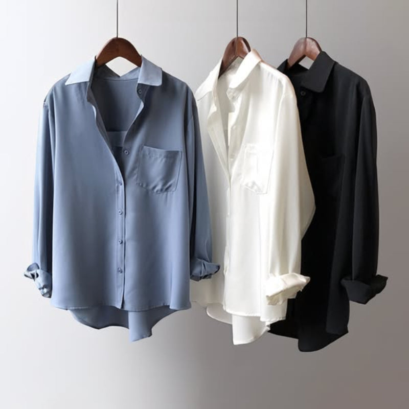Nathan | Contrast Collar Relaxed Button Front Shirt