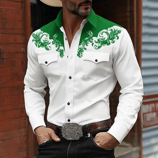 Leif | Long Sleeve Western Print Button Shirt