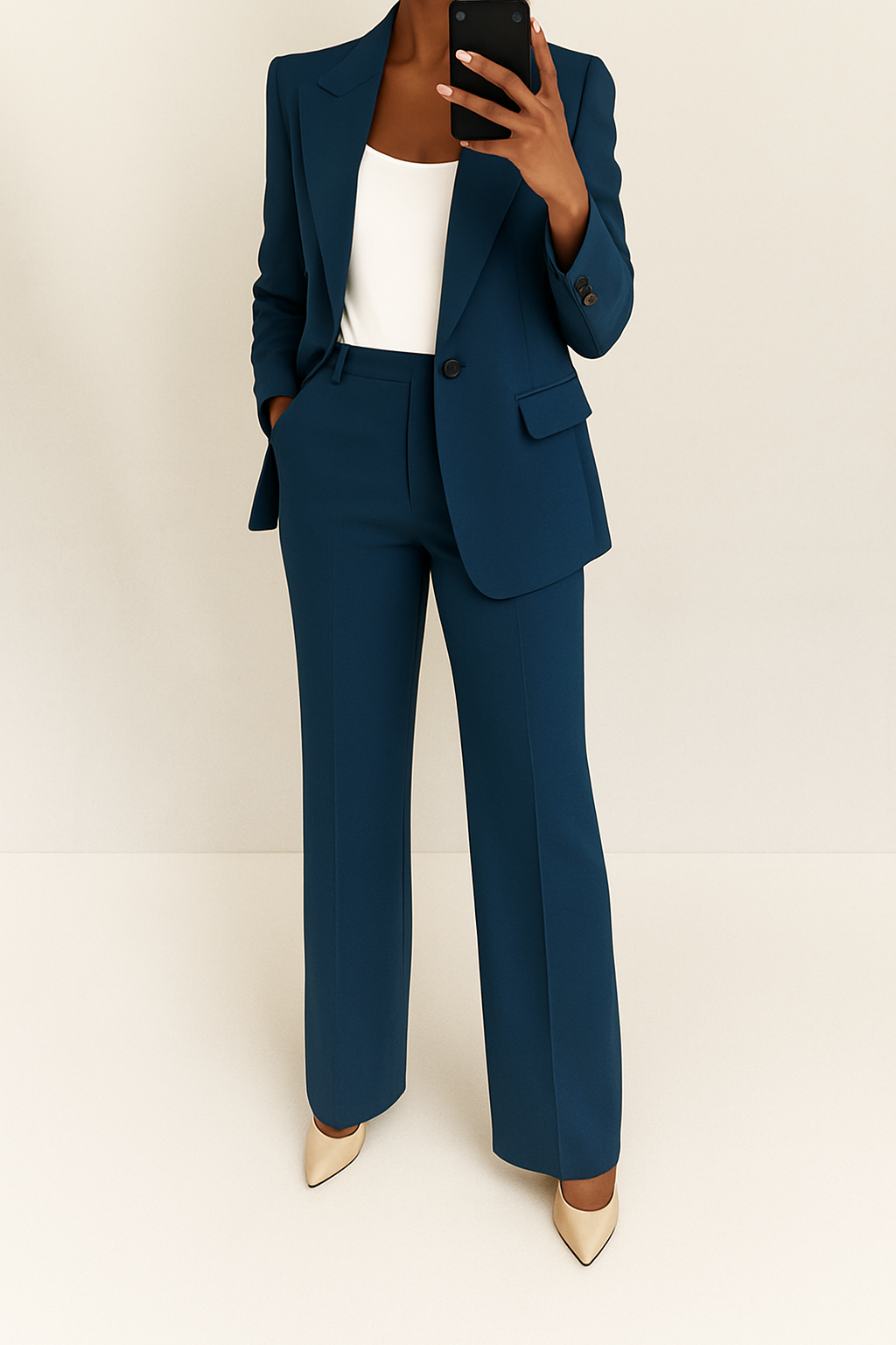 Becky | Pantsuit With Notched Lapels and Wide Legs