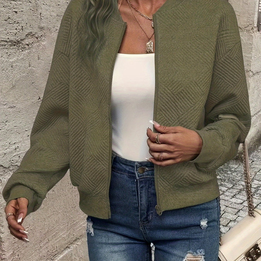 Shahna | Quilted Zip Up Bomber Jacket