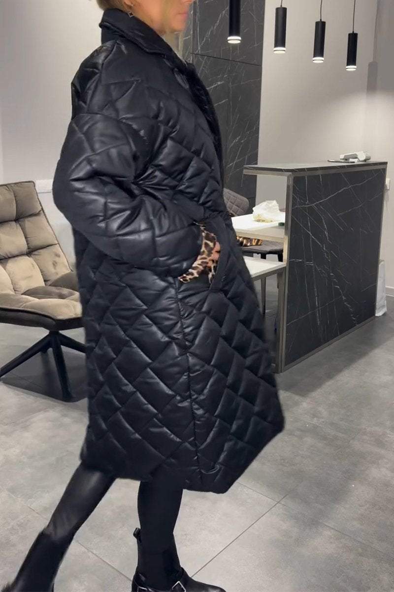 Daisy | Quilted Mid Length Lapel Coat