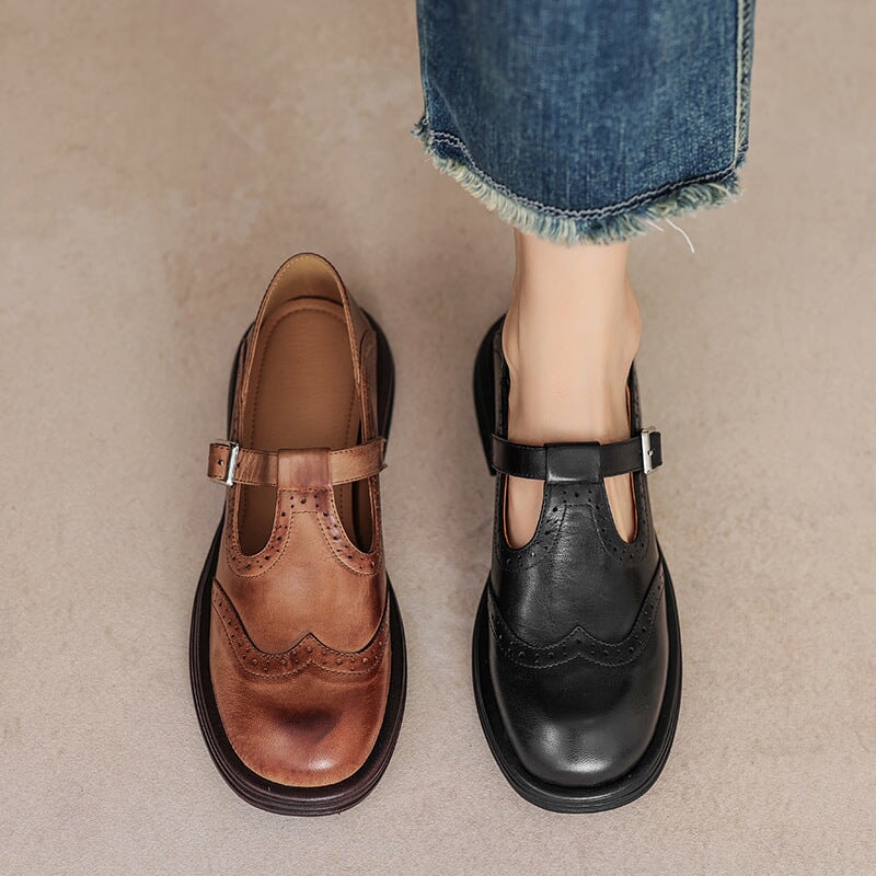 Zayana | Black Buckle Mary Jane Shoes
