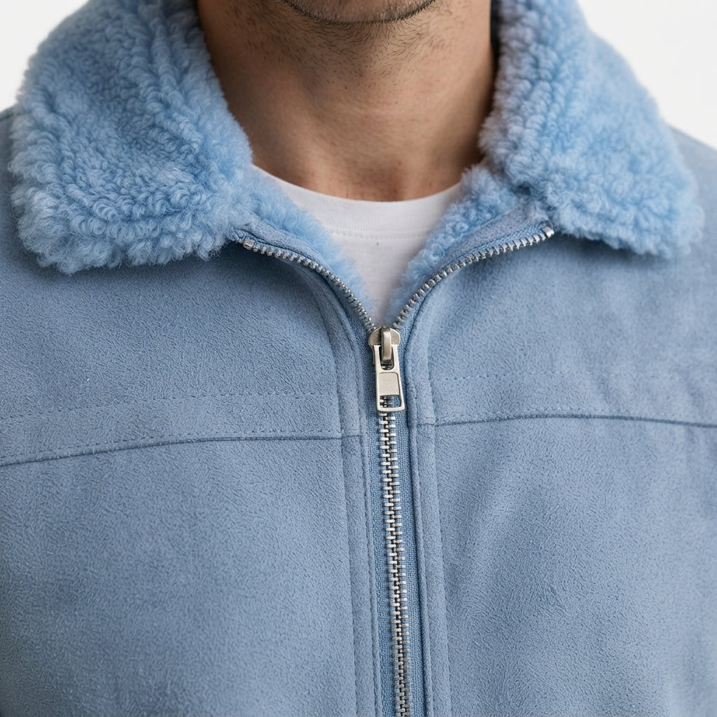 Daigle | Jacket With Plush Collar and Front Zipper