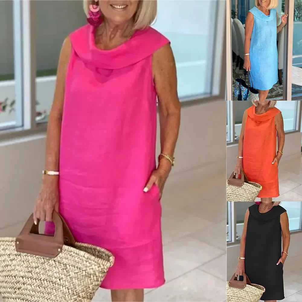 Sinja | Dress Sleeveless Cowl Neck Shift Dress