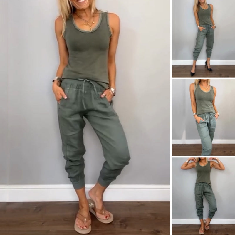 Shilli | Sleeveless Tank Top Jogger Set
