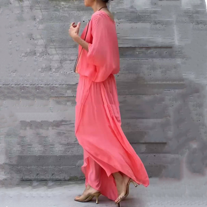 Alyson | Chiffon Batwing Sleeve Two Piece Set