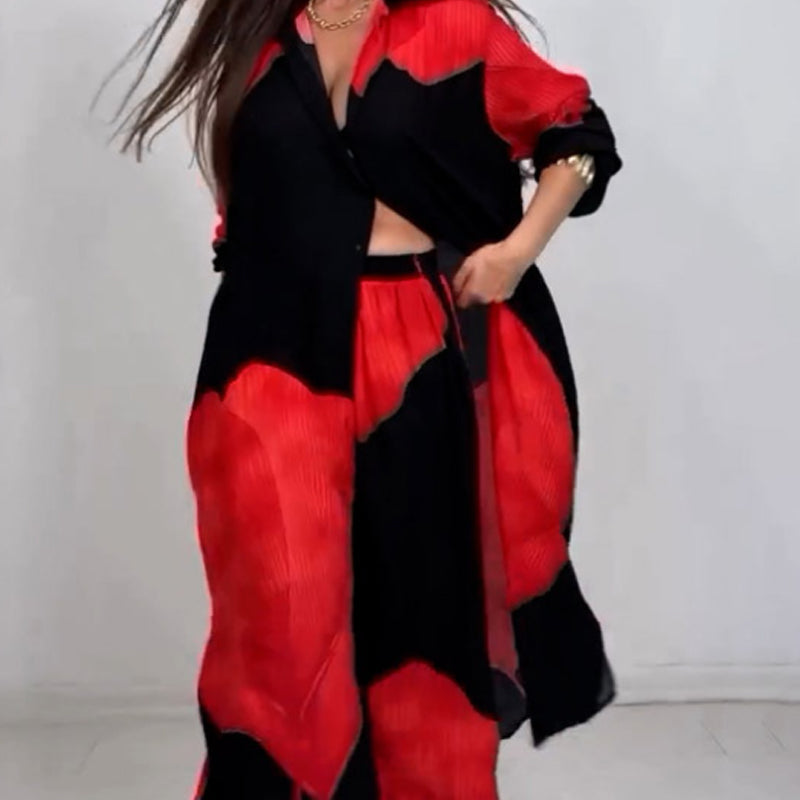 Dionicia | Button Down Shirt Drawstring Pant Set