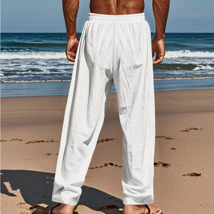Devillier | Casual Linen-Style Drawstring Button Pants